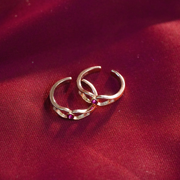 Daily wear 925 silver rosegold plated toe ring