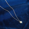 Solitaire minimal silver pendant with chain