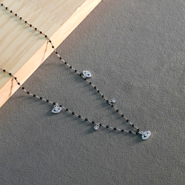 Eveil eye charm pure silver mangalsutra