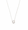 Circle with heart design silver necklace