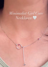 Circle with minimal pink stone necklace