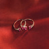 Pink diamond silver toe ring
