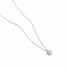 Solitaire minimal silver pendant with chain