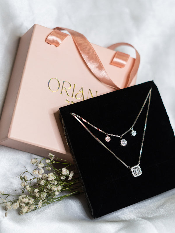 Double layer Solitaire necklace