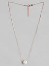 Single pearl pure silver Rosegold plated necklace