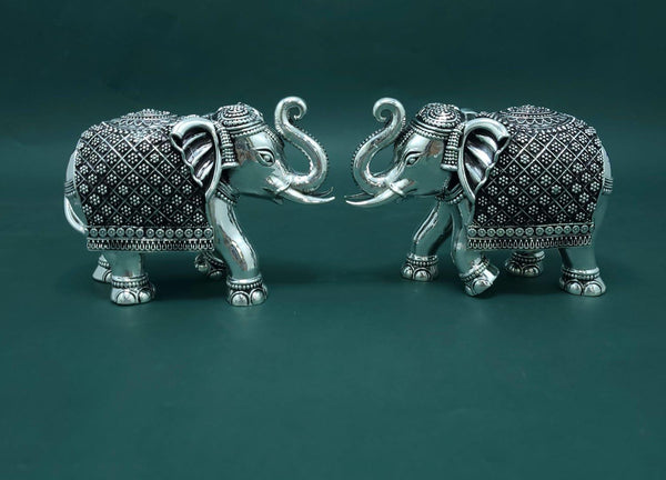 Silver Elephant Idols