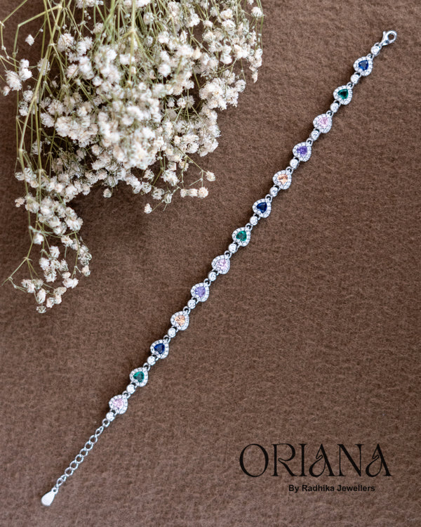 Heart Multicolour Solitare Bracelet