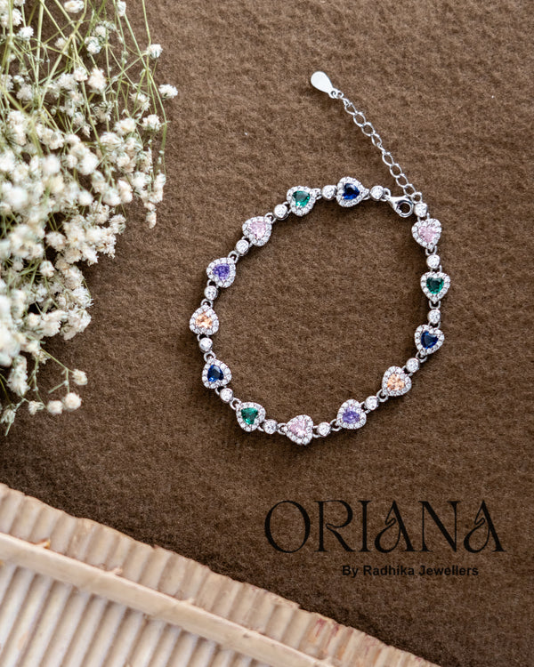 Heart Multicolour Solitare Bracelet