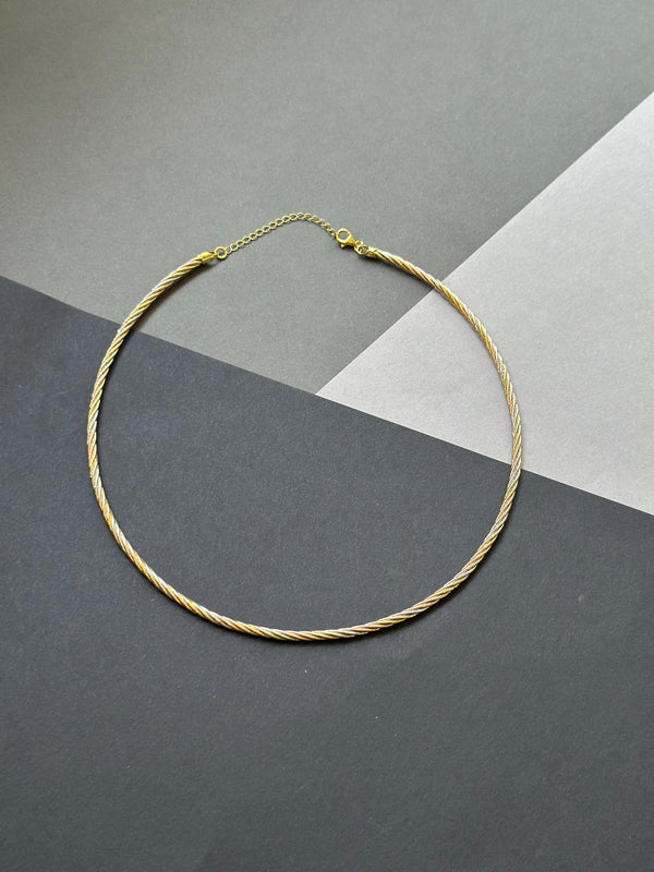 Silver Three Tone Twisted Hasli