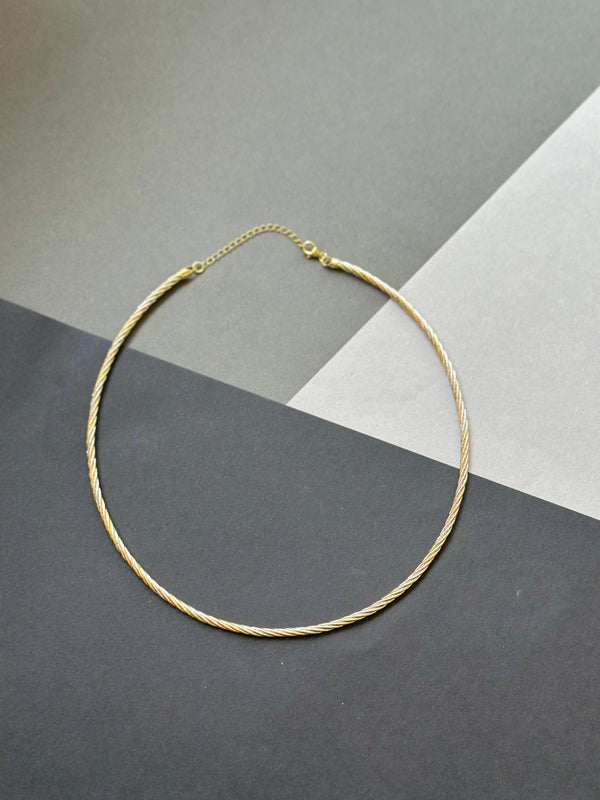 Silver Three Tone Twisted Hasli