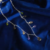 Multicolour solitaire pure silver necklace