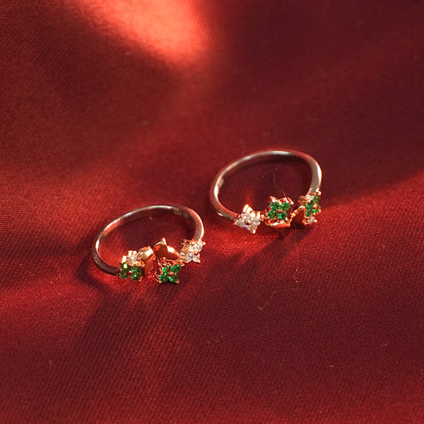 flower design Rosegold plated silver toe ring