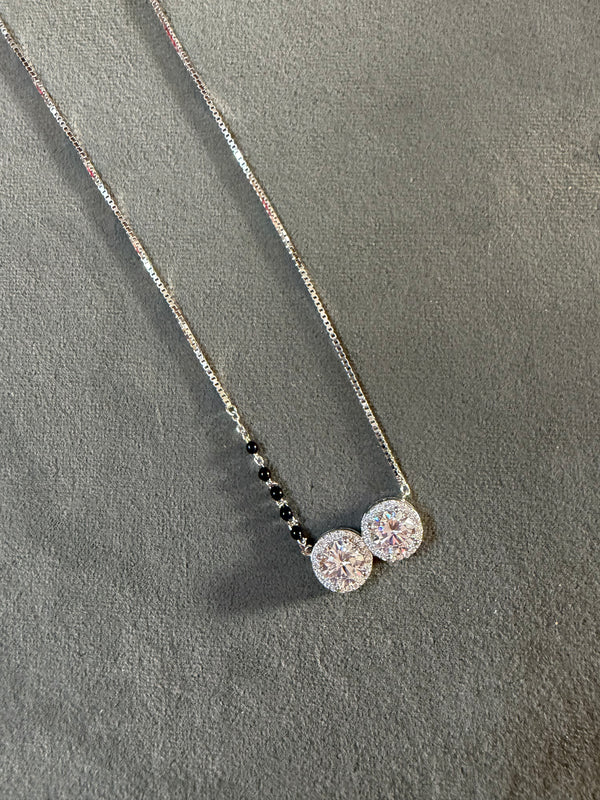 Silver Solitaire Mangalsutra