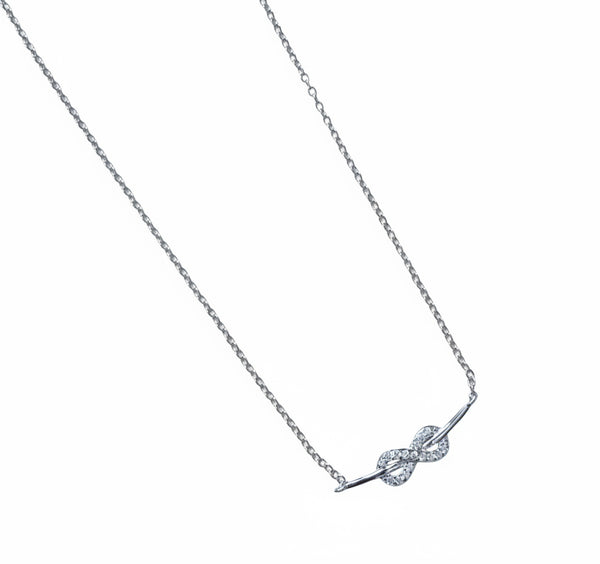Infinity minimal silver pendant