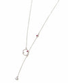 Circle with minimal pink stone necklace