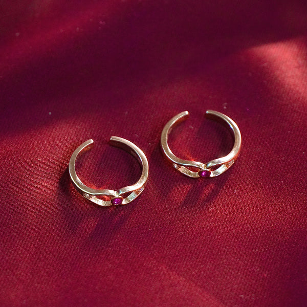 Daily wear 925 silver rosegold plated toe ring