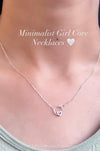 Circle with heart design silver necklace