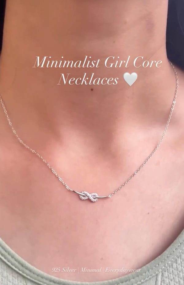 Infinity minimal silver pendant