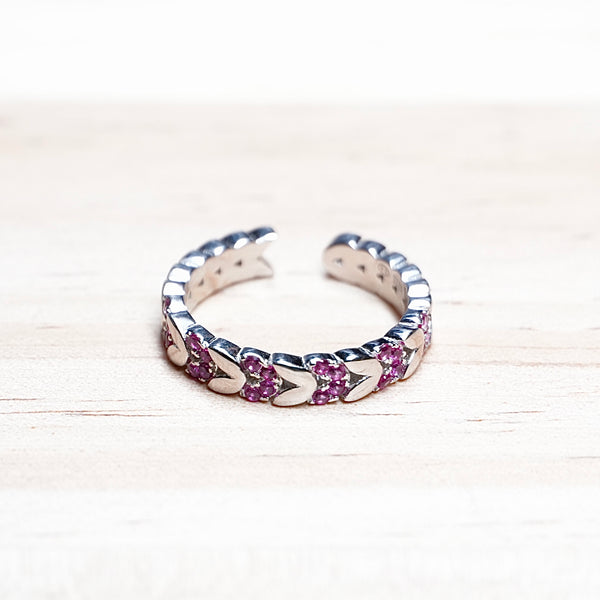 ring with ruby inside leaves