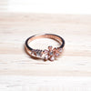 rosegold flower and solitaire ring