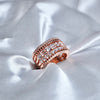 Rosegold Diamond Band Silver Ring