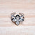 Silver Black Flower Ring