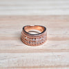 Rosegold Diamond Band Silver Ring